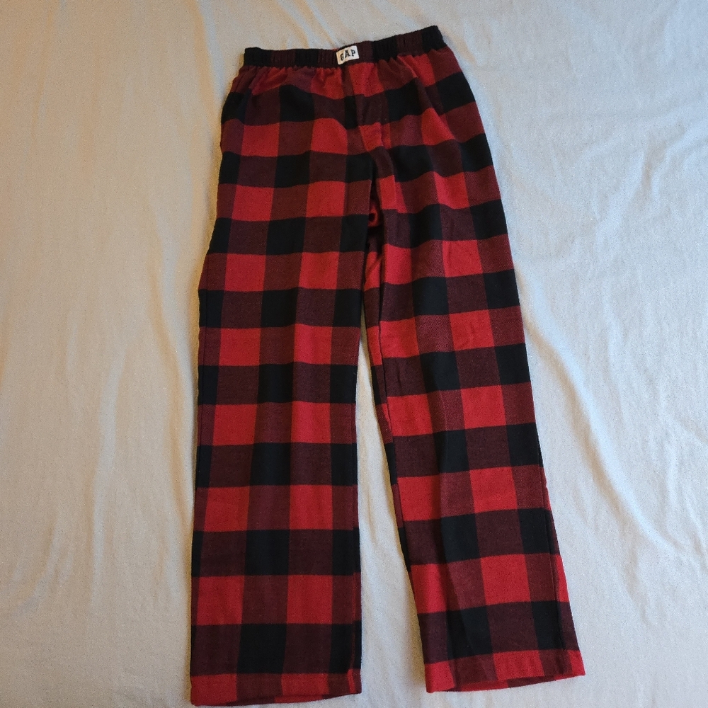 GAP Kids Buffalo Check Red and Black Plaid Flannel Pajama Bottoms